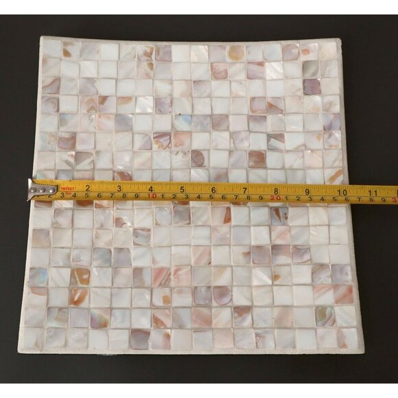 Handmade Mother Of Pearl Mosaic Square Decorative Plate - Picture 7 of 7